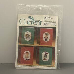 Current Suzy's Zoo Cross-Stitch Christmas Cards Kit Vintage